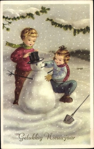 Fröhliches neujahr kinder - ak,