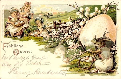 Litho glückwunsch ostern - glückwunsch,